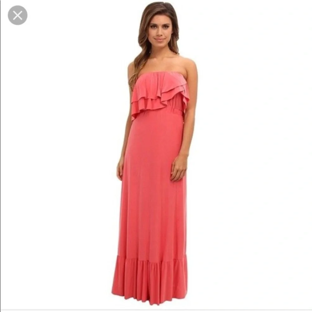 T-Bags Los Angeles Layered Ruffle High-Lo Dress - Picture 1 of 8